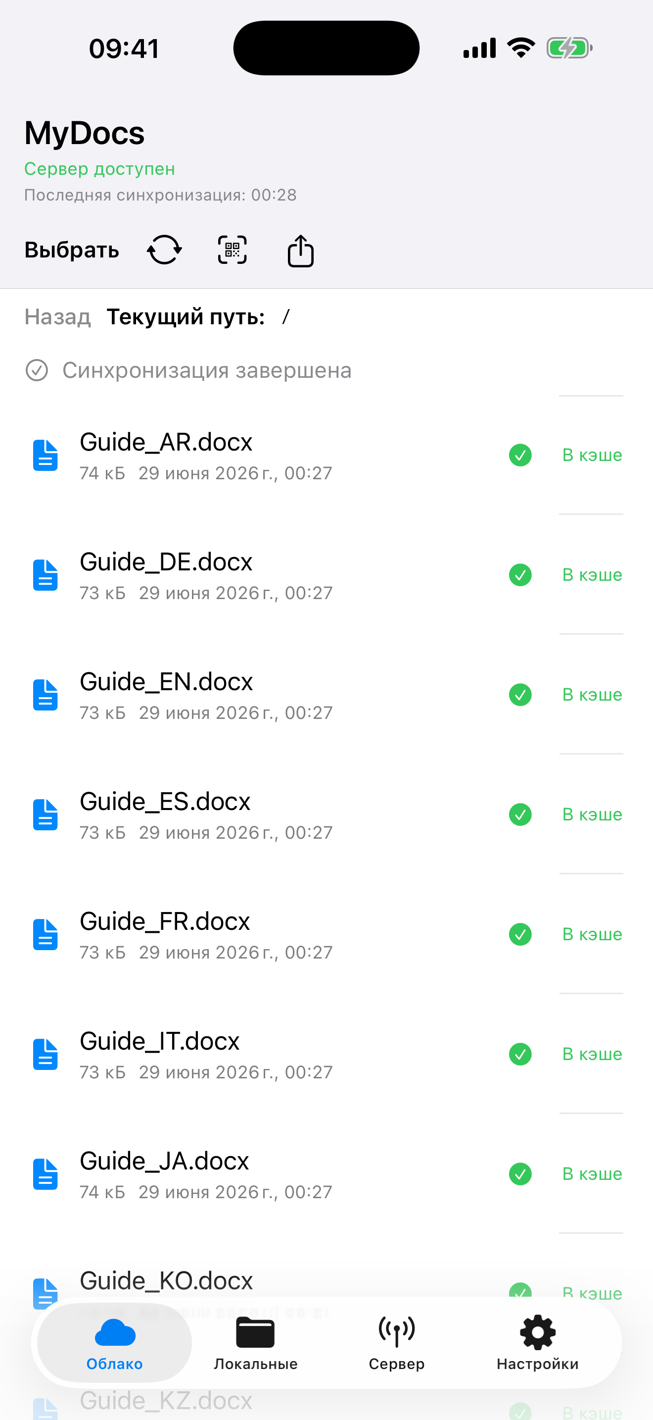 MyDocs on iPhone